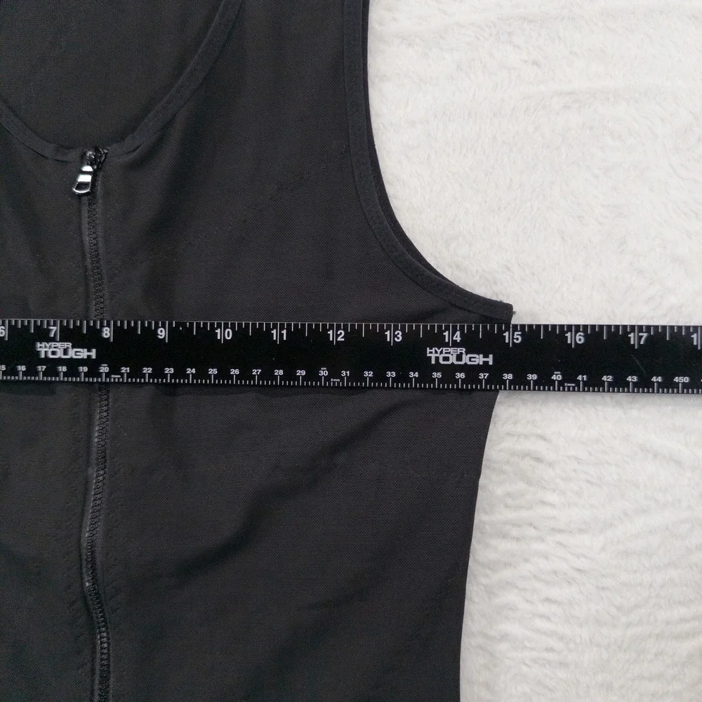 Zerobodys Mens Compression Vest Size M Black Slimming Body Shaper Zipper Tank